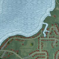 Second close-up of the map of Centerville, Minnesota print showing more streets and buildings
