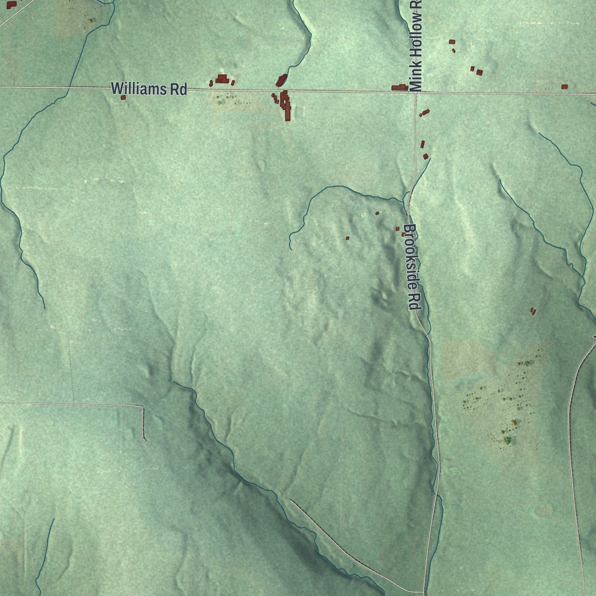 Second close-up of the map of Centerville, New York print showing more streets and buildings