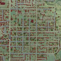 Second close-up of the map of Centerville, Utah print showing more streets and buildings