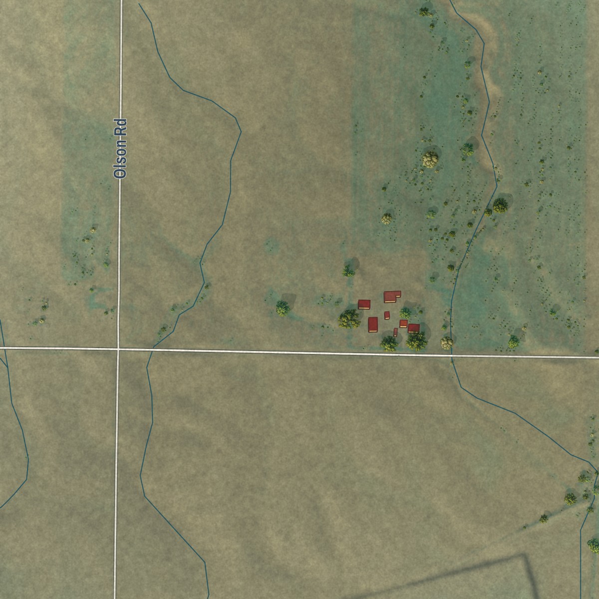 Second close-up of the map of Centerville, Washington print showing more streets and buildings