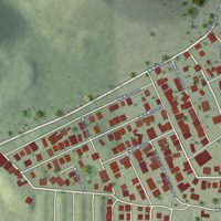 Second close-up of the map of Central Aguirre, Puerto Rico print showing more streets and buildings