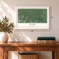 Central, Alaska map, 12 x 18 inch print in a white frame in an entryway