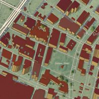 Second close-up of the map of Central Business District, Louisiana print showing more streets and buildings