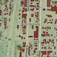 Second close-up of the map of Central City, Illinois print showing more streets and buildings