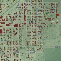 Second close-up of the map of Central City, Nebraska print showing more streets and buildings