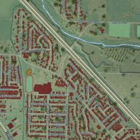 Second close-up of the map of Central Point, Oregon print showing more streets and buildings