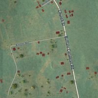 Second close-up of the map of Cerulean, Kentucky print showing more streets and buildings