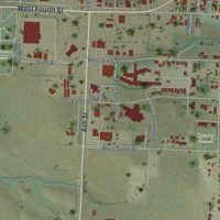 Second close-up of the map of Chadron, Nebraska print showing more streets and buildings