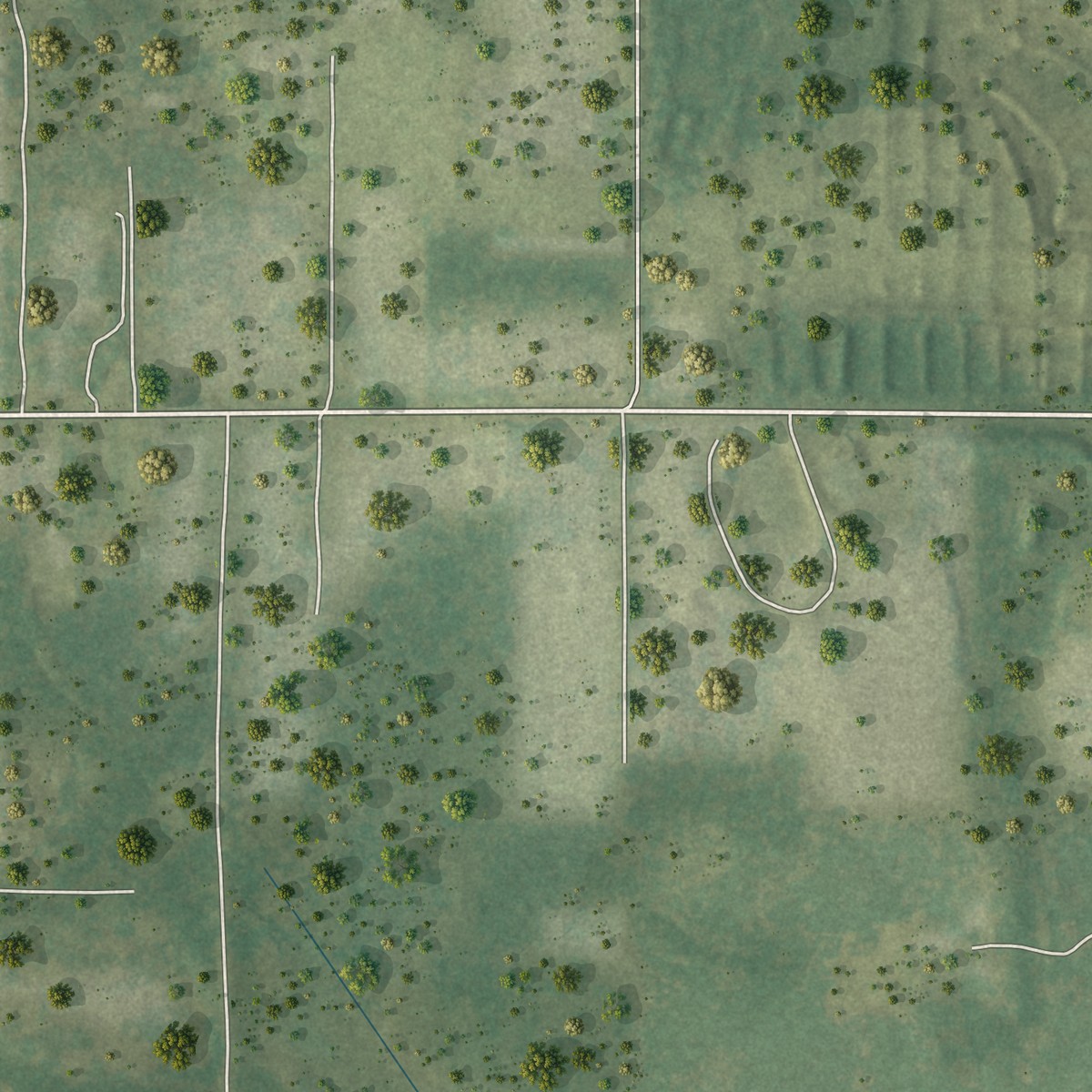 Second close-up of the map of Chaires, Florida print showing more streets and buildings