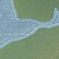 Second close-up of the map of Chalkyitsik, Alaska print showing more streets and buildings