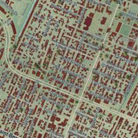 Second close-up of the map of Chalmette, Louisiana print showing more streets and buildings