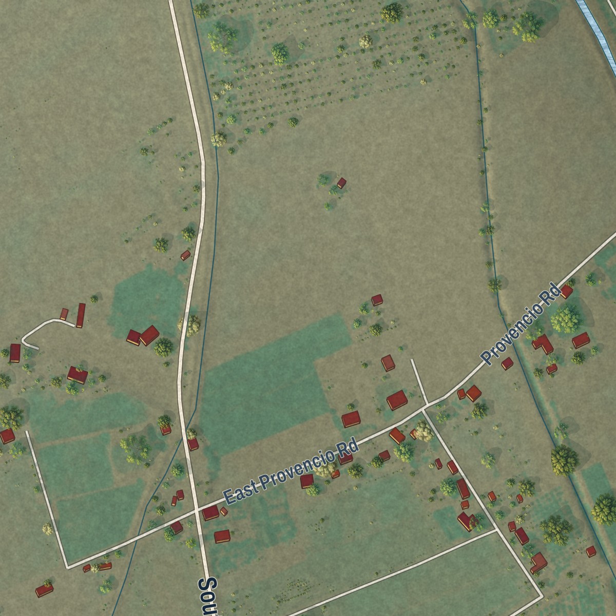 Second close-up of the map of Chamberino, New Mexico print showing more streets and buildings