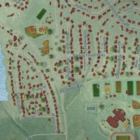 Second close-up of the map of Chamberlayne, Virginia print showing more streets and buildings