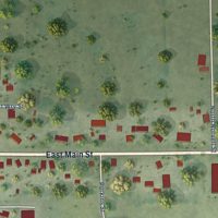 Second close-up of the map of Chambers, Nebraska print showing more streets and buildings