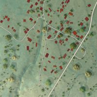 Second close-up of the map of Chamisal, New Mexico print showing more streets and buildings