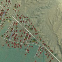 Second close-up of the map of Chamita, New Mexico print showing more streets and buildings