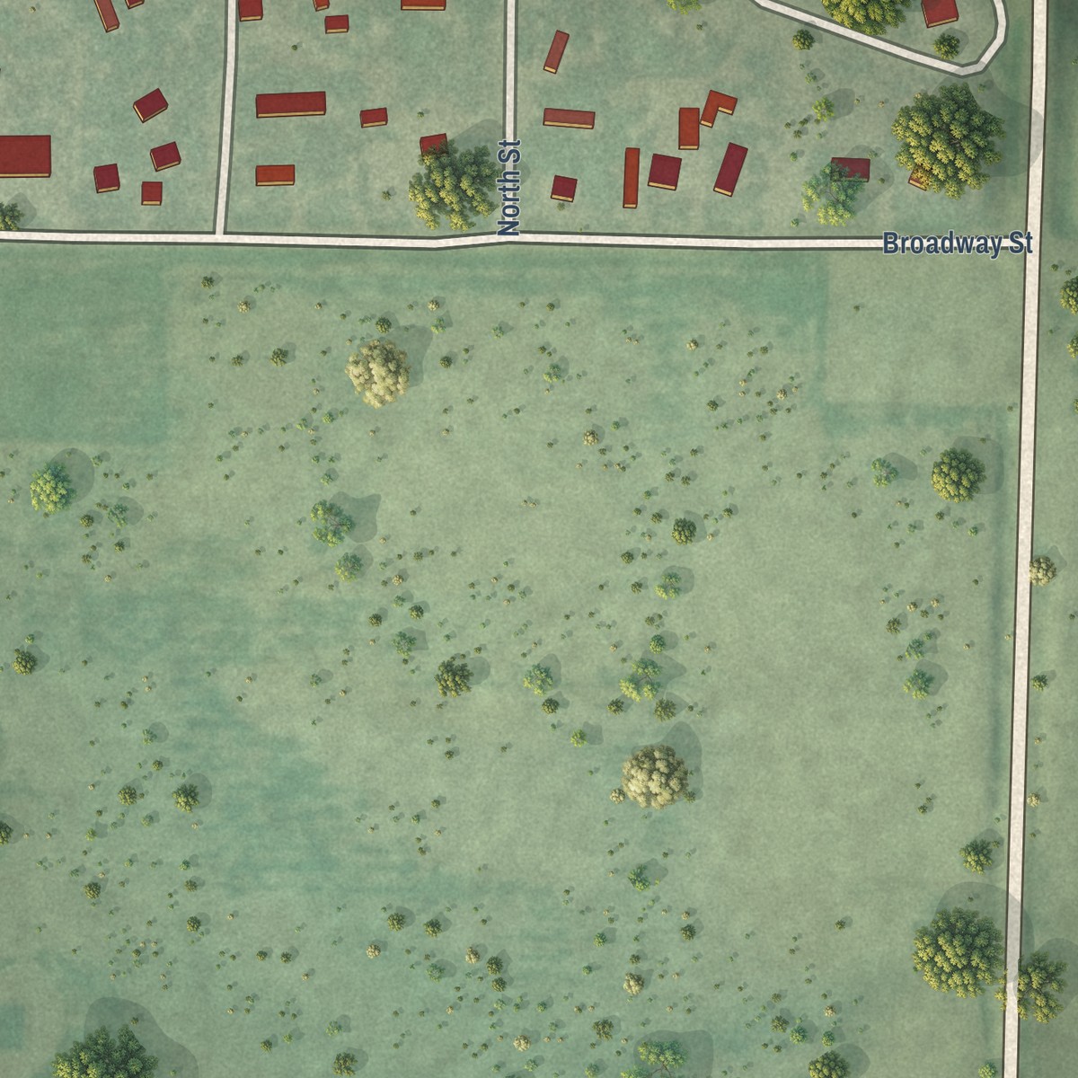 Second close-up of the map of Champion, Nebraska print showing more streets and buildings