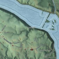 Second close-up of the map of Chanceford, Pennsylvania print showing more streets and buildings
