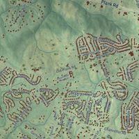 Second close-up of the map of Chancellor, Virginia print showing more streets and buildings