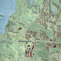 Second close-up of the map of Chanhassen, Minnesota print showing more streets and buildings