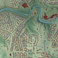 Second close-up of the map of Chapel Hill, DeKalb County, Georgia print showing more streets and buildings