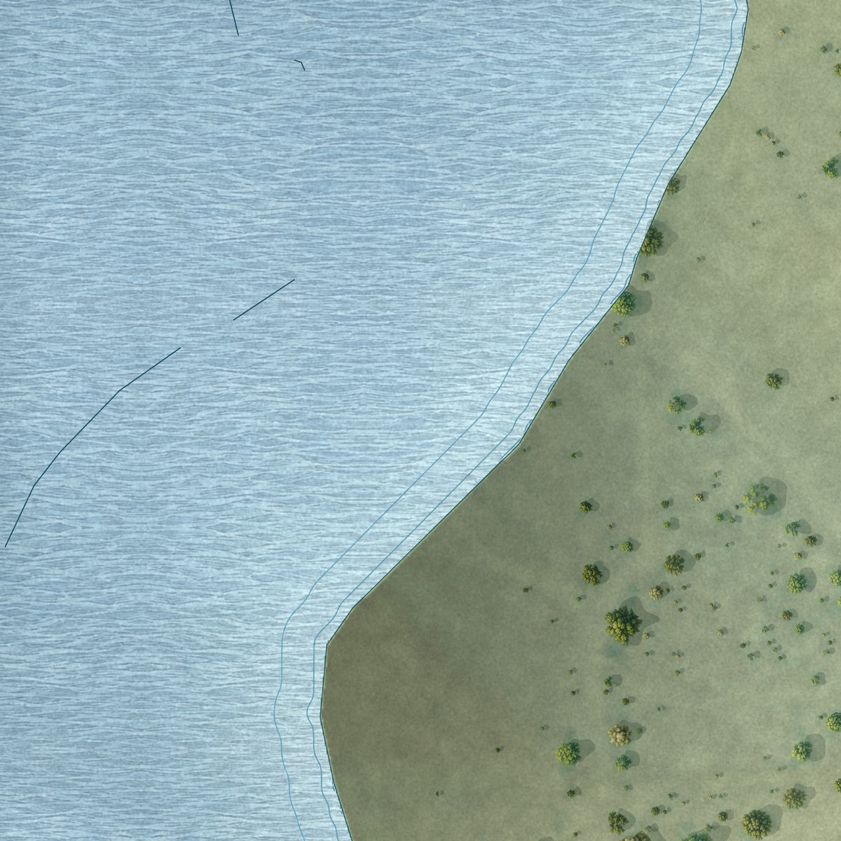 Second close-up of the map of Chapeno, Texas print showing more streets and buildings