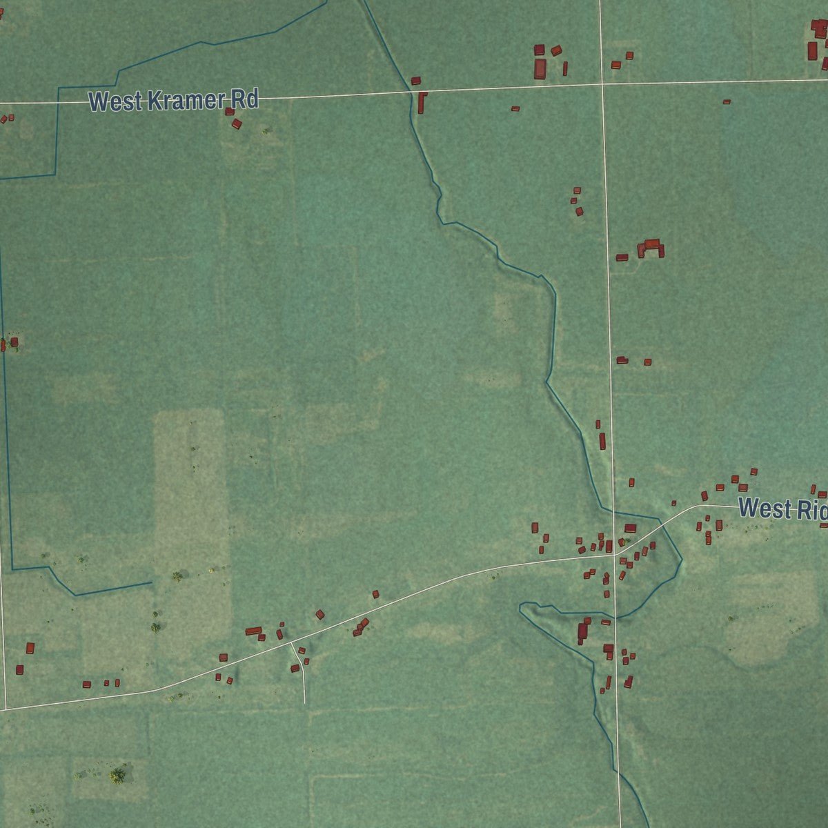 Second close-up of the map of Chapin, Michigan print showing more streets and buildings