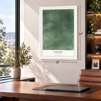 Chapin, Michigan map, 18 x 24 inch print in a white frame in a home office