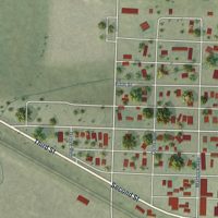 Second close-up of the map of Chappell, Nebraska print showing more streets and buildings