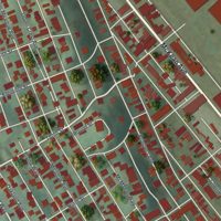 Second close-up of the map of Charleroi, Pennsylvania print showing more streets and buildings