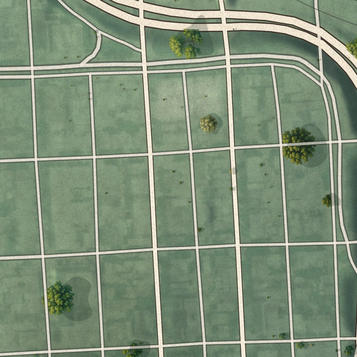 Second close-up of the map of Charles North, Maryland print showing more streets and buildings