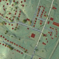 Second close-up of the map of Charleston, Tennessee print showing more streets and buildings