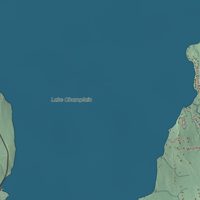 Close-up of the map of Charlotte, Vermont print showing terrain and local geography
