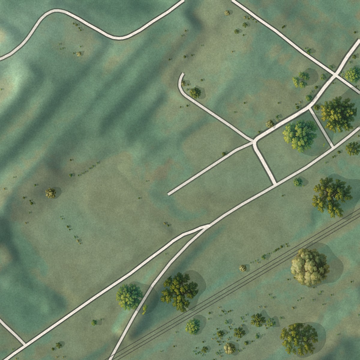 Second close-up of the map of Charlottsville, Pennsylvania print showing more streets and buildings