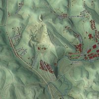 Second close-up of the map of Chartiers, Pennsylvania print showing more streets and buildings