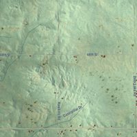 Second close-up of the map of Chase, Michigan print showing more streets and buildings
