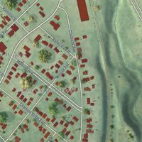 Second close-up of the map of Chatham Heights, Virginia print showing more streets and buildings