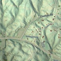 Second close-up of the map of Chatmoss, Virginia print showing more streets and buildings