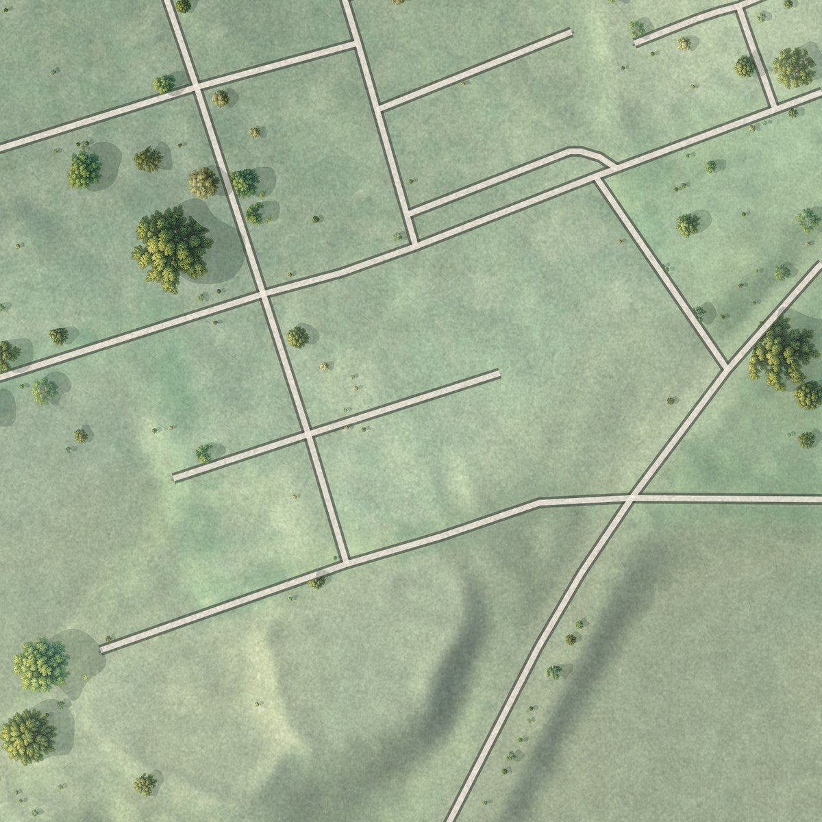 Second close-up of the map of Chattahoochee, Georgia print showing more streets and buildings