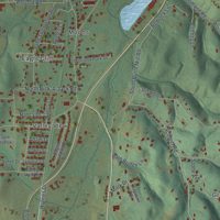 Second close-up of the map of Chattanooga Valley, Georgia print showing more streets and buildings