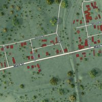 Second close-up of the map of Chauncey, Ohio print showing more streets and buildings