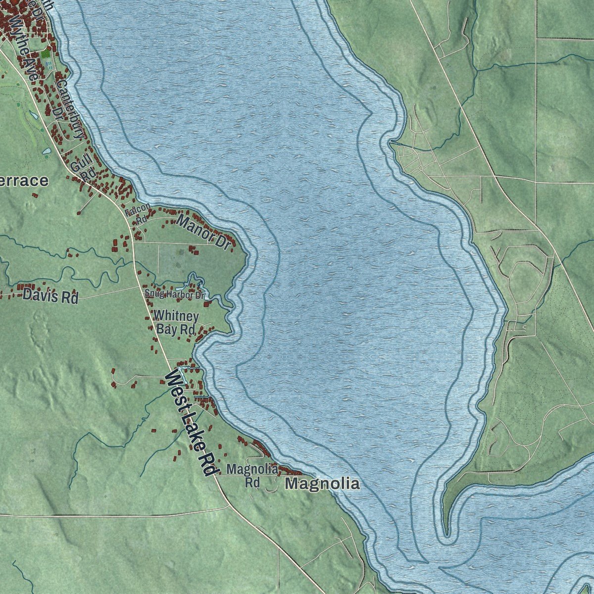 Second close-up of the map of Chautauqua, New York print showing more streets and buildings