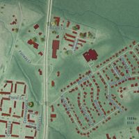 Second close-up of the map of Cheesequake, New Jersey print showing more streets and buildings
