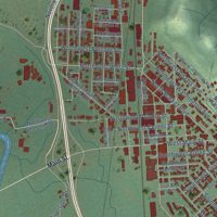 Second close-up of the map of Chehalis, Washington print showing more streets and buildings