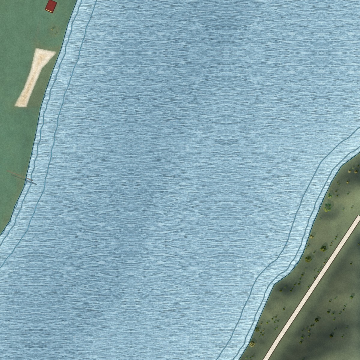 Second close-up of the map of Chelan Falls, Washington print showing more streets and buildings
