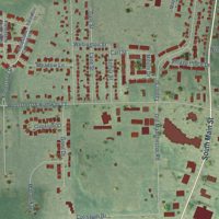 Second close-up of the map of Chelsea, Michigan print showing more streets and buildings