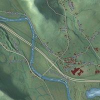 Second close-up of the map of Chemung, New York print showing more streets and buildings