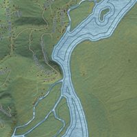 Second close-up of the map of Chena Ridge, Alaska print showing more streets and buildings