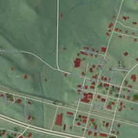 Second close-up of the map of Cherokee, Alabama print showing more streets and buildings