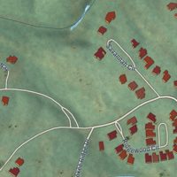 Second close-up of the map of Cherokee Ridge, Alabama print showing more streets and buildings